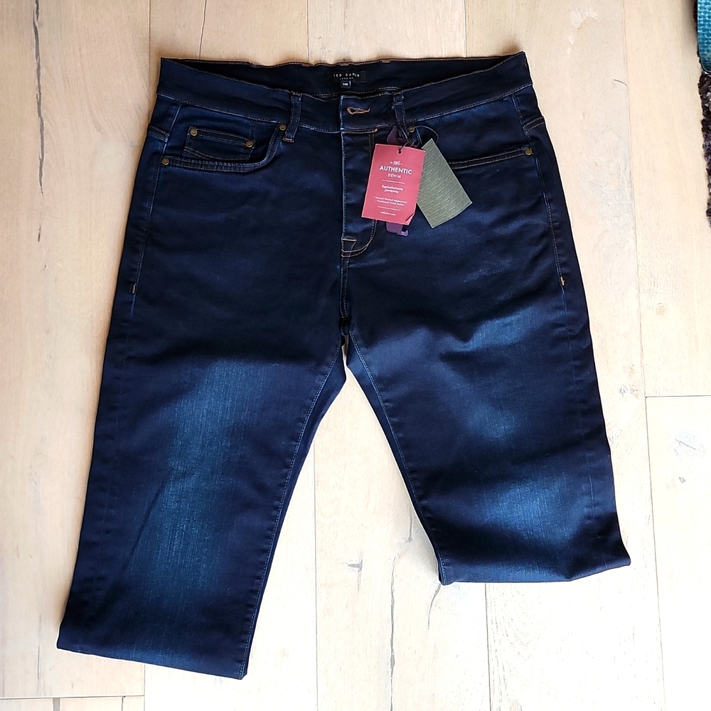 TED BAKER straight green overdyed jeans
